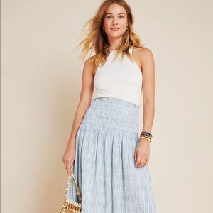 Anthropologie smocked, textured midi skirt!